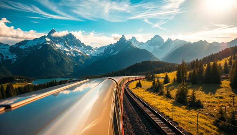 scenic train travel in Switzerland